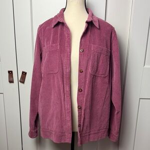 LL Bean vintage button up corduroy shirt shacket longsleeve women’s medium rose